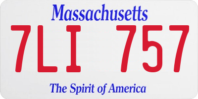 MA license plate 7LI757