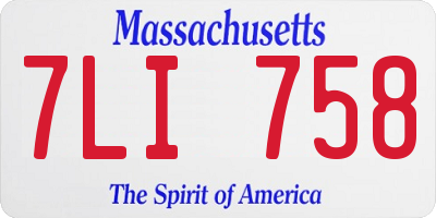 MA license plate 7LI758