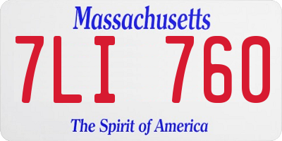 MA license plate 7LI760