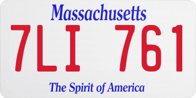 MA license plate 7LI761
