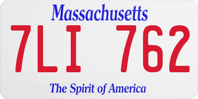 MA license plate 7LI762