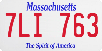 MA license plate 7LI763