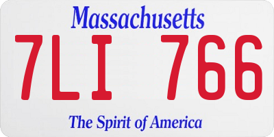 MA license plate 7LI766