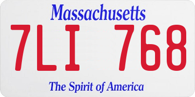 MA license plate 7LI768