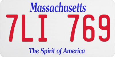 MA license plate 7LI769