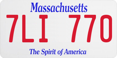 MA license plate 7LI770