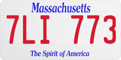 MA license plate 7LI773