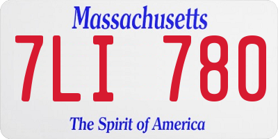 MA license plate 7LI780