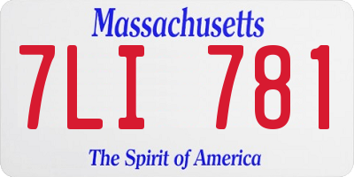 MA license plate 7LI781