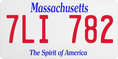 MA license plate 7LI782