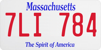 MA license plate 7LI784