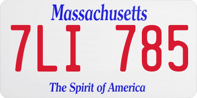 MA license plate 7LI785