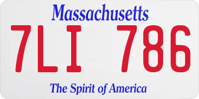 MA license plate 7LI786