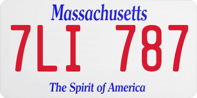 MA license plate 7LI787