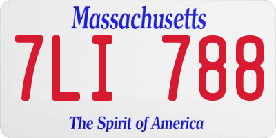 MA license plate 7LI788