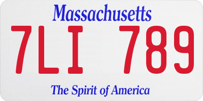 MA license plate 7LI789