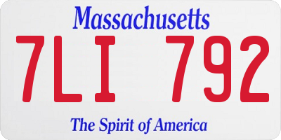 MA license plate 7LI792