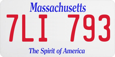 MA license plate 7LI793