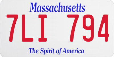 MA license plate 7LI794