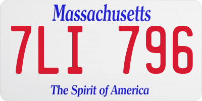 MA license plate 7LI796
