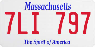 MA license plate 7LI797