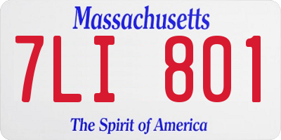 MA license plate 7LI801