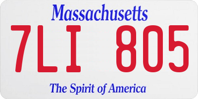 MA license plate 7LI805
