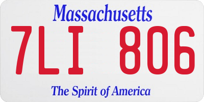 MA license plate 7LI806