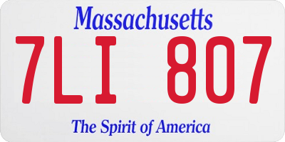 MA license plate 7LI807