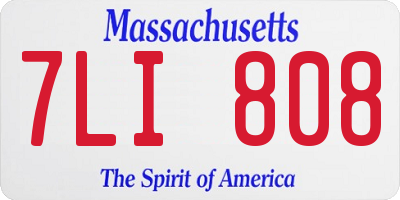 MA license plate 7LI808