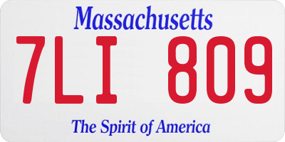 MA license plate 7LI809