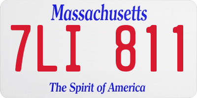 MA license plate 7LI811