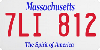 MA license plate 7LI812