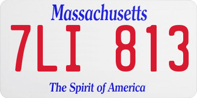 MA license plate 7LI813