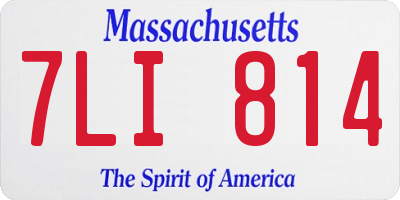MA license plate 7LI814