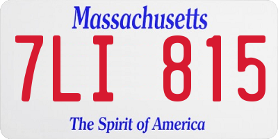 MA license plate 7LI815