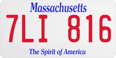 MA license plate 7LI816