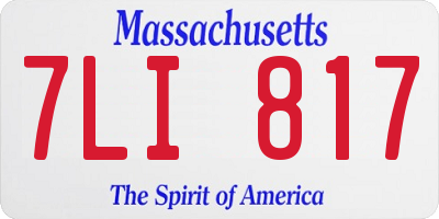 MA license plate 7LI817