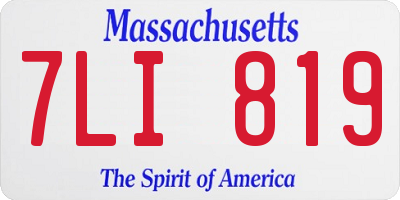 MA license plate 7LI819