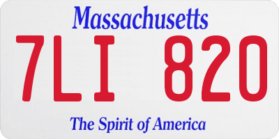 MA license plate 7LI820