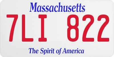 MA license plate 7LI822