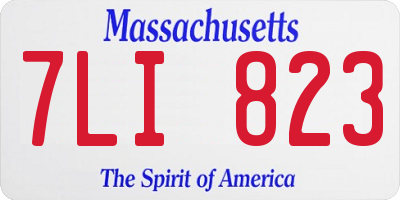 MA license plate 7LI823