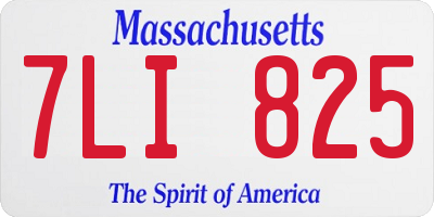 MA license plate 7LI825