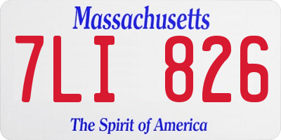 MA license plate 7LI826