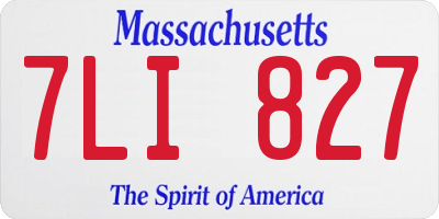 MA license plate 7LI827