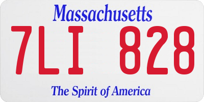 MA license plate 7LI828