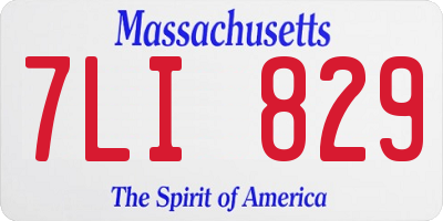 MA license plate 7LI829