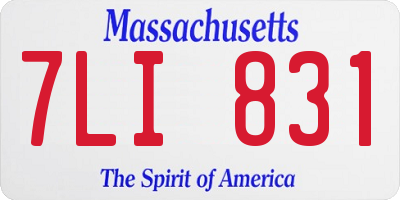 MA license plate 7LI831