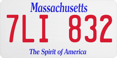 MA license plate 7LI832