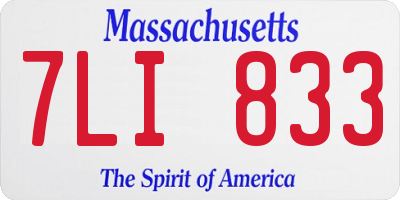 MA license plate 7LI833